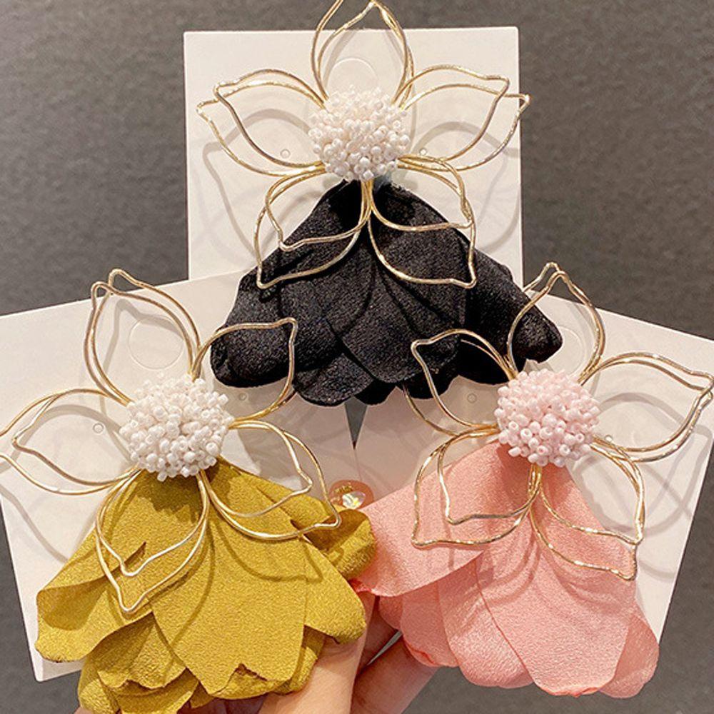 NICKOLAS Kẹp Tóc Mỏ Vịt Bằng Kim Loại Hình Hoa Rỗng Kiểu Vintage Dễ Thương Cho Nữ