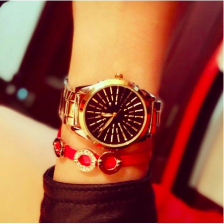 Đồng Hồ Nữ BEE SISTER 1457 Chính Hãng Mặt Đen [ Có Hình Thật Phía Cuối]