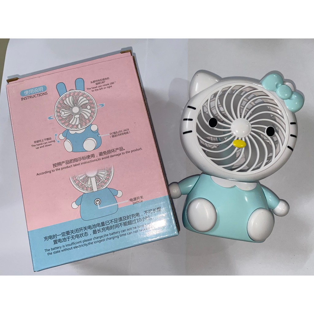 Quạt Usb tích điện Hello kitty