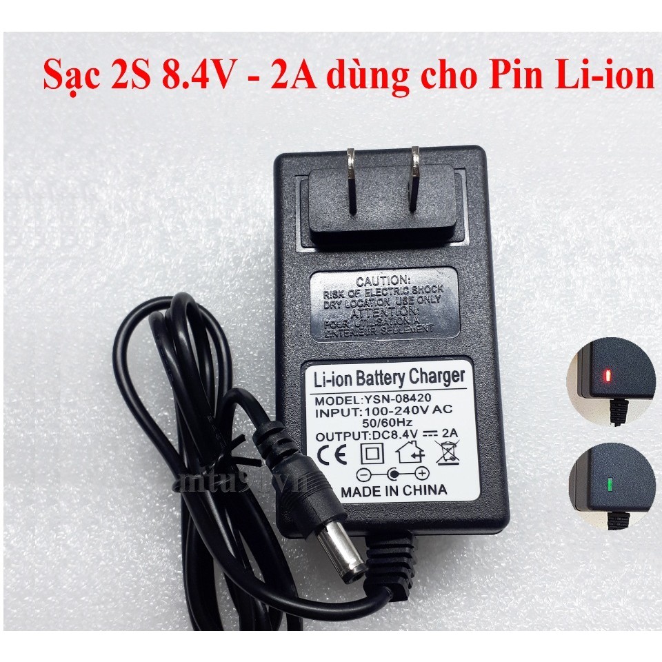 Sạc 2S 8.4V - 2a dùng cho pin lion 3.7V ( loại tốt)