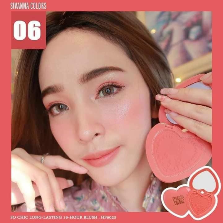 Phấn Má Hồng Lì Không Nhũ Sivanna Colors Tông Cam Hồng Đào So Chic Blush HF6025 No.04 | BigBuy360 - bigbuy360.vn