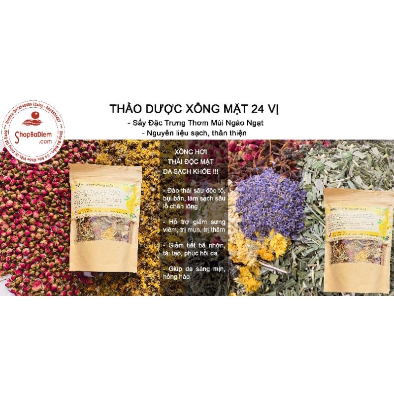 Xông Mặt Thảo Dược Hoa Khô | Da Sáng, Khỏe, Hồng Hào, Loại Thải Độc Tố | Dùng Được Với Máy Xông Mặt - Shop Bà Điểm