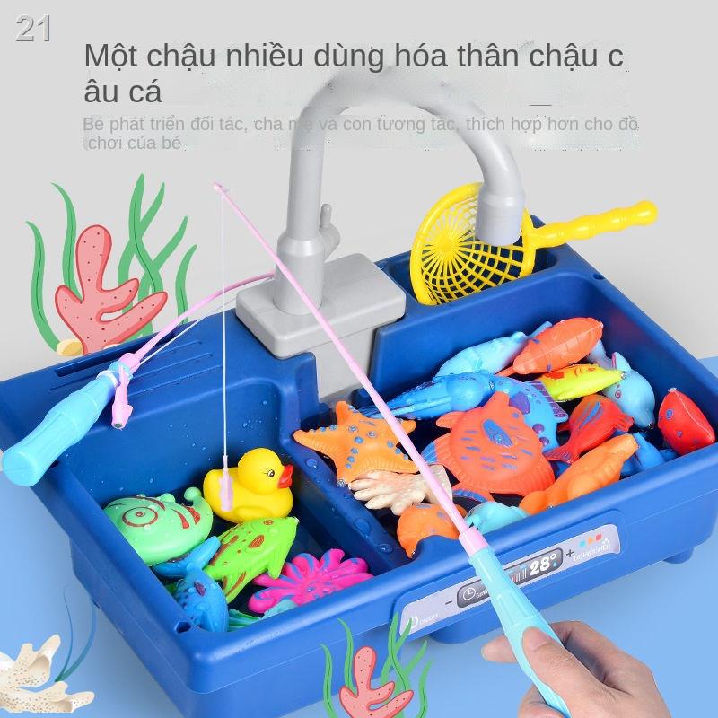 wwMavericks máy rửa bát trẻ em điện nước tự động đĩa nhà bếp đồ chơi chu trình mô phỏng bộ
