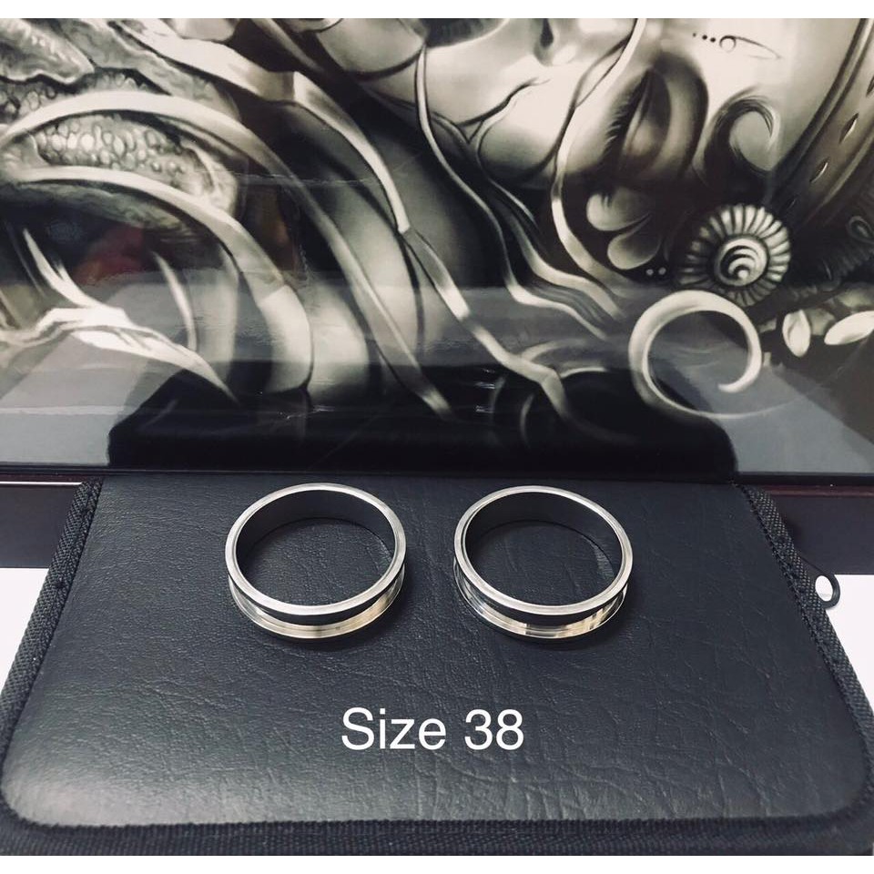 KHUYÊN NONG VIỀN DÀY INOX MÀU BẠC SZ 38MM