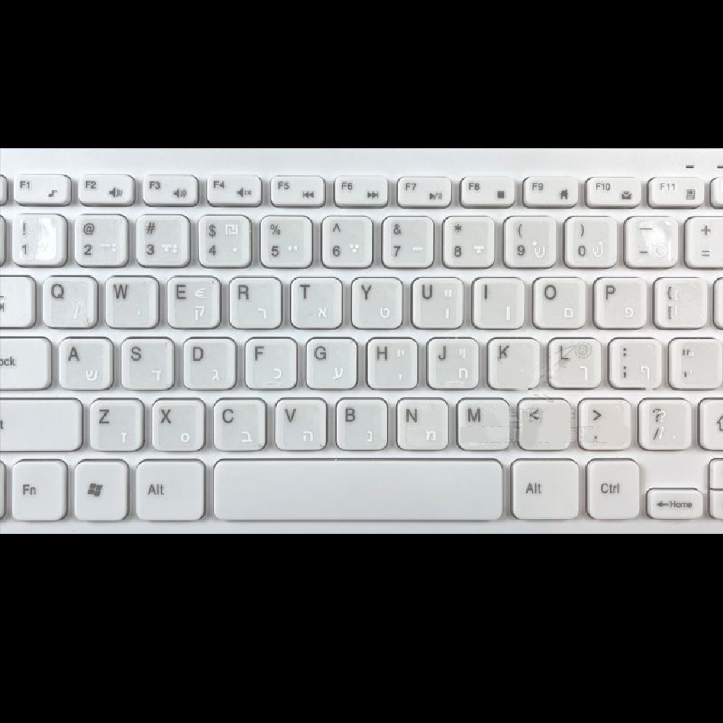 Sticker Trong Suốt Dán Nền Bàn Phím Laptop / Máy Tính Để Bàn Hình Chữ Cái Màu Trắng