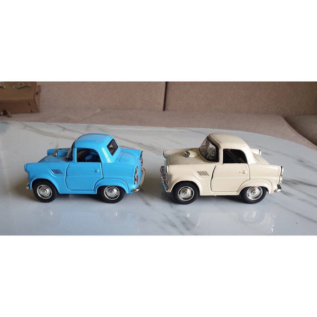 Xe mô hình đồ chơi ô tô 2 chỗ phong cách cổ điển, chất liệu kim loại chạy cót có led phát sáng (màu ngẫu nhiễn)