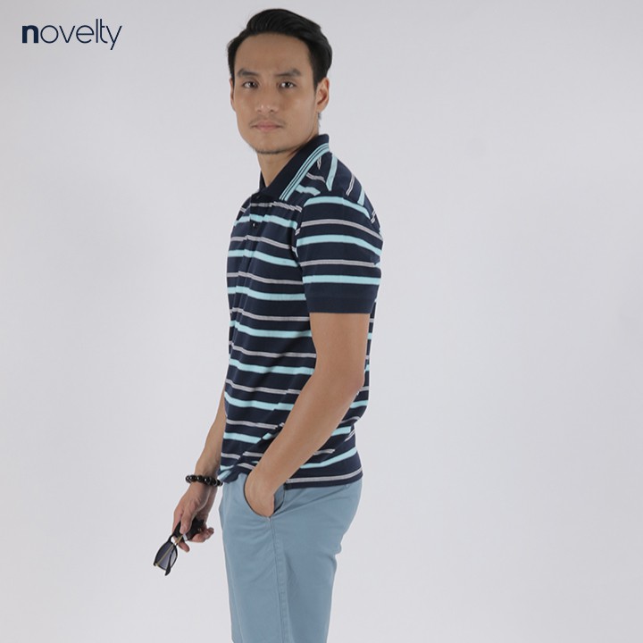 Áo polo Novelty Regular fit sọc kẻ NATMSBMCSR180032N