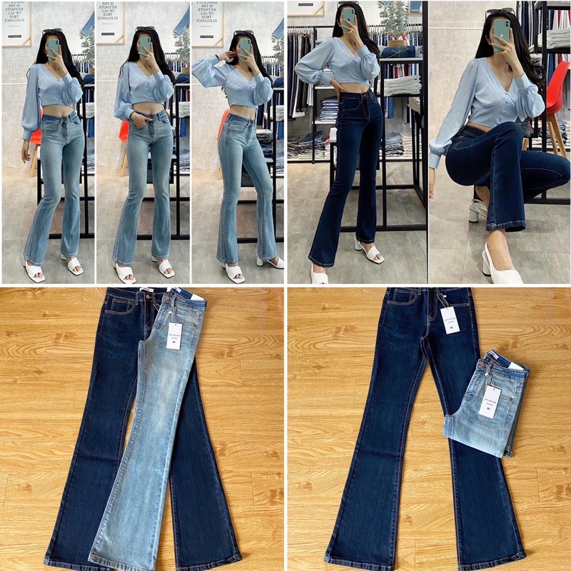 Quần loe lưng cao dáng dài siêu sang