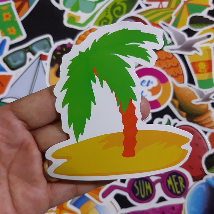 Bộ Sticker dán cao cấp chủ đề SUMMER - Dùng dán Xe, dán mũ bảo hiểm, dán Laptop...