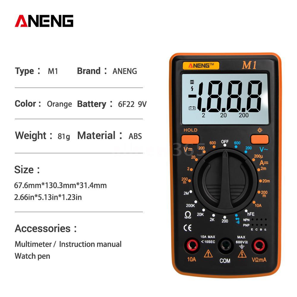 Máy đo điện vạn năng ANENG M1 cầm tay có màn hình LCD độ chính xác cao