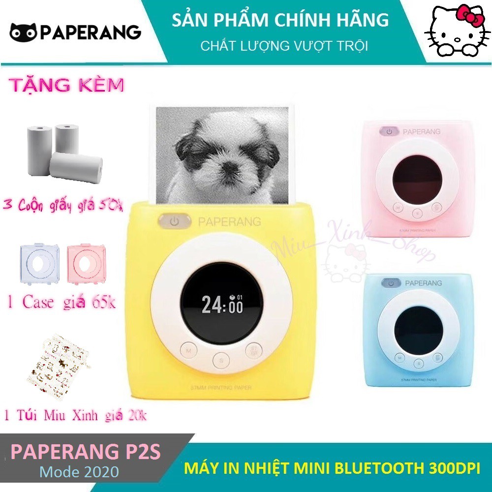 Chính hãng Paperang Máy in nhiệt mini bluetooth p1, p2, p2s peripage a6 a6s, poooli L1, L2
