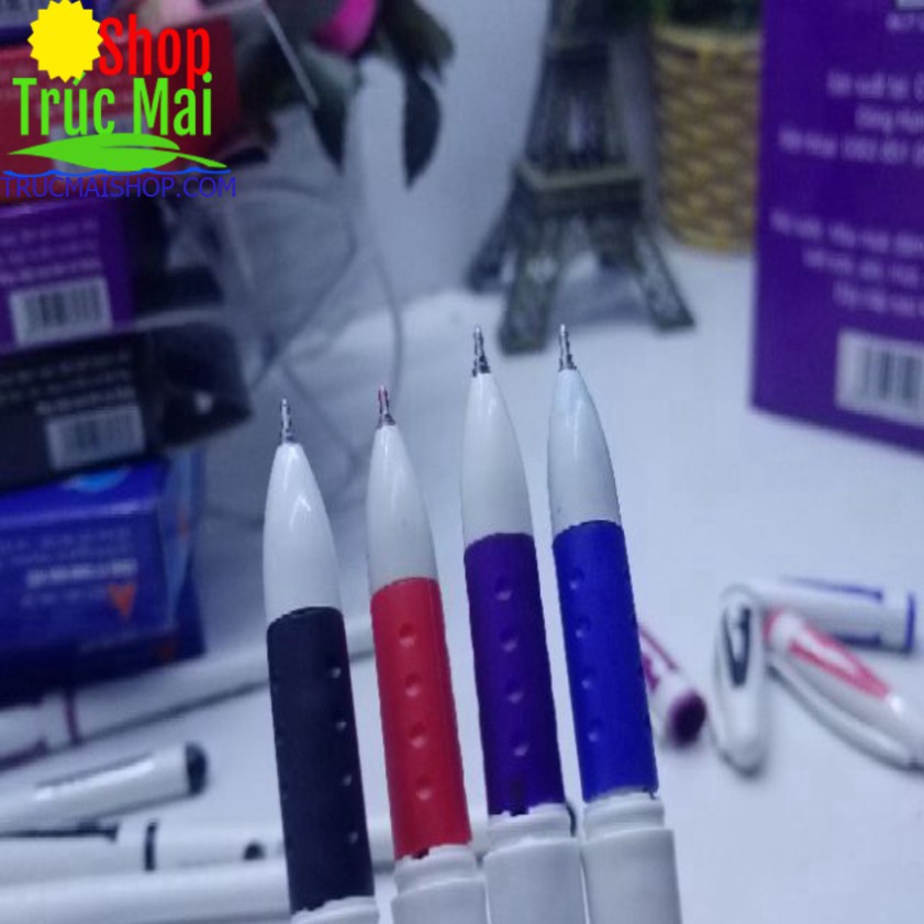 Hộp 12 but gel nước chữ A Hoa Việt (xanh ,đỏ, tím ,đen)