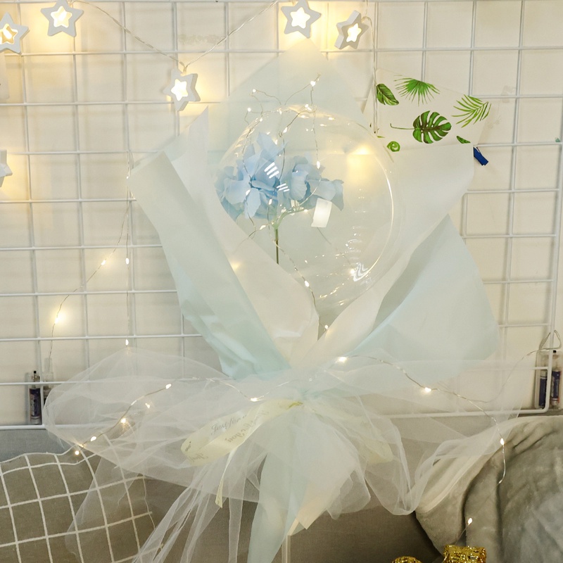 Bong Bóng Có Đèn LED Hình Hoa Tú Cầu Trong Suốt Trang Trí Tiệc