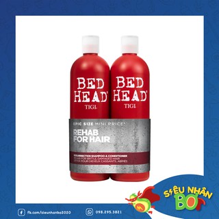 Cặp Dầu Gội Và Dầu Xả Tigi Bed Head Resurrection Shampoo & Conditioner 750ml Đỏ