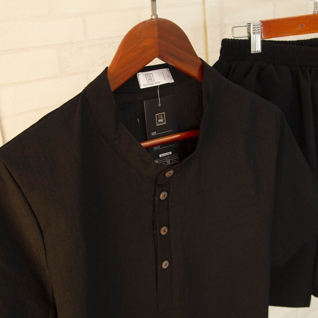 Bộ đũi nam, đồ bộ ngắn tay, mặc hè, bộ đồ 4 khuy, cổ tàu, thời trang topmen68 | BigBuy360 - bigbuy360.vn