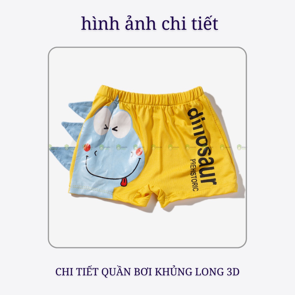 [KÈM MŨ] Quần Bơi Bé Trai Hoạ Tiết Khủng Long Dino, Đồ Bơi Cho Bé Đi Biển CK22