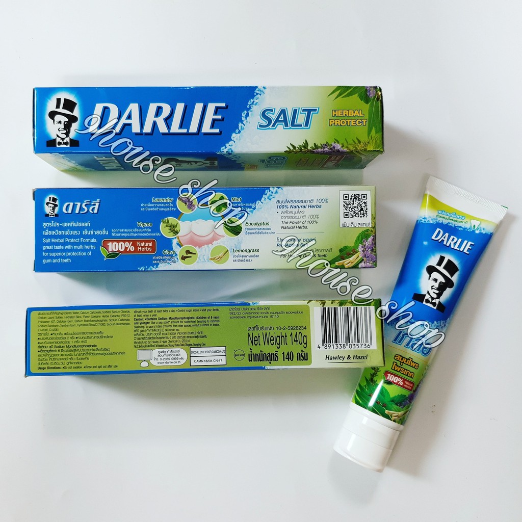 (140gram) 01 Kem đánh răng Muối & 6 Vị Thảo Dược DARLIE SALT Herbal Protect