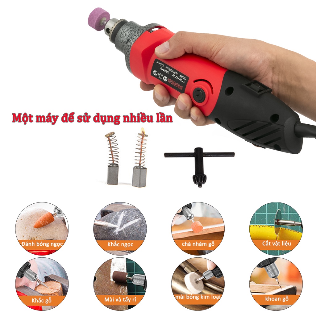 Máy khoan đa năng 500W 6 tốc độ Máy mài cầm tay,máy mài chai , máy khoan cắt,Máy mài khuôn mài khắc cầm tay đa năng mini
