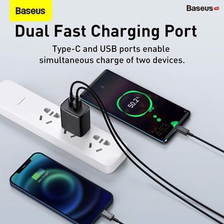 Củ Sạc Baseus Siêu Nhỏ Gọn 20W Compact Quick Charger (USB + Type C, công suất 20W)