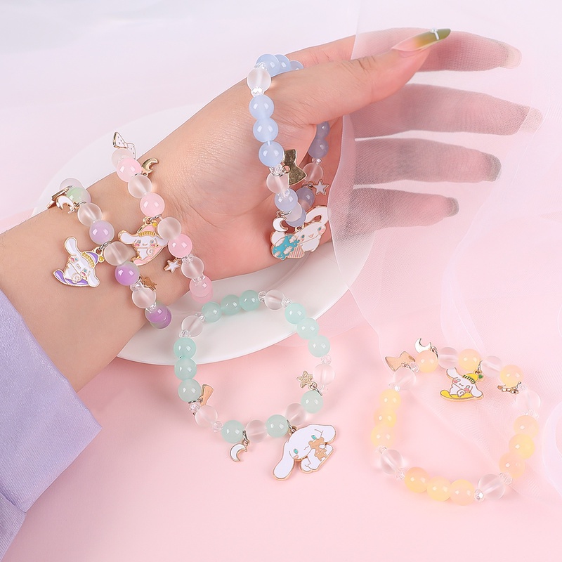 Vòng Tay Chuỗi Hạt Pha Lê Hình Chú Chó Hoạt Hình Phong Cách Hàn Quốc Dễ Thương Cho Nữ