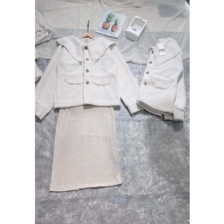 [ hàng quảng châu] set áo khoác lông + chân váy shop TIỂU QUỲNH QUỲNH | BigBuy360 - bigbuy360.vn