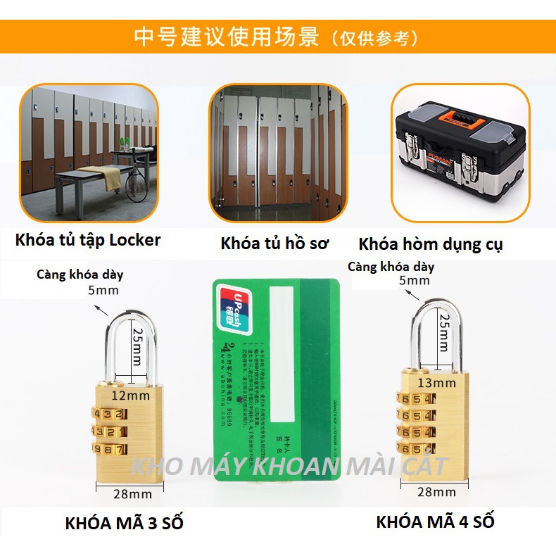 KHÓA MÃ SỐ MINI BẰNG ĐỒNG THAU CÓ THỂ ĐỔI ĐƯỢC MÃ - Ổ KHÓA MỞ BẰNG MÃ SỐ KHÔNG CẦN CHÌA