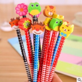 Bút chì gỗ đầu gôm hình thú