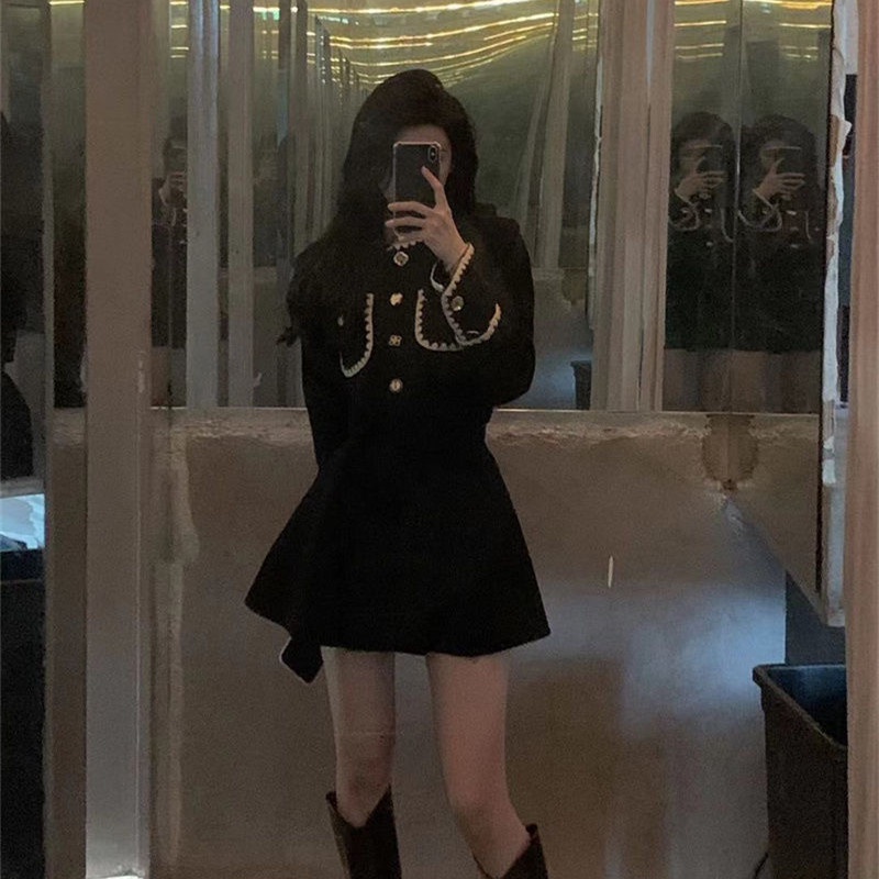 Bộ Áo Khoác Ngắn Phối Chân Váy Mini Thời Trang Mùa Thu Quyến Rũ Cho Nữ