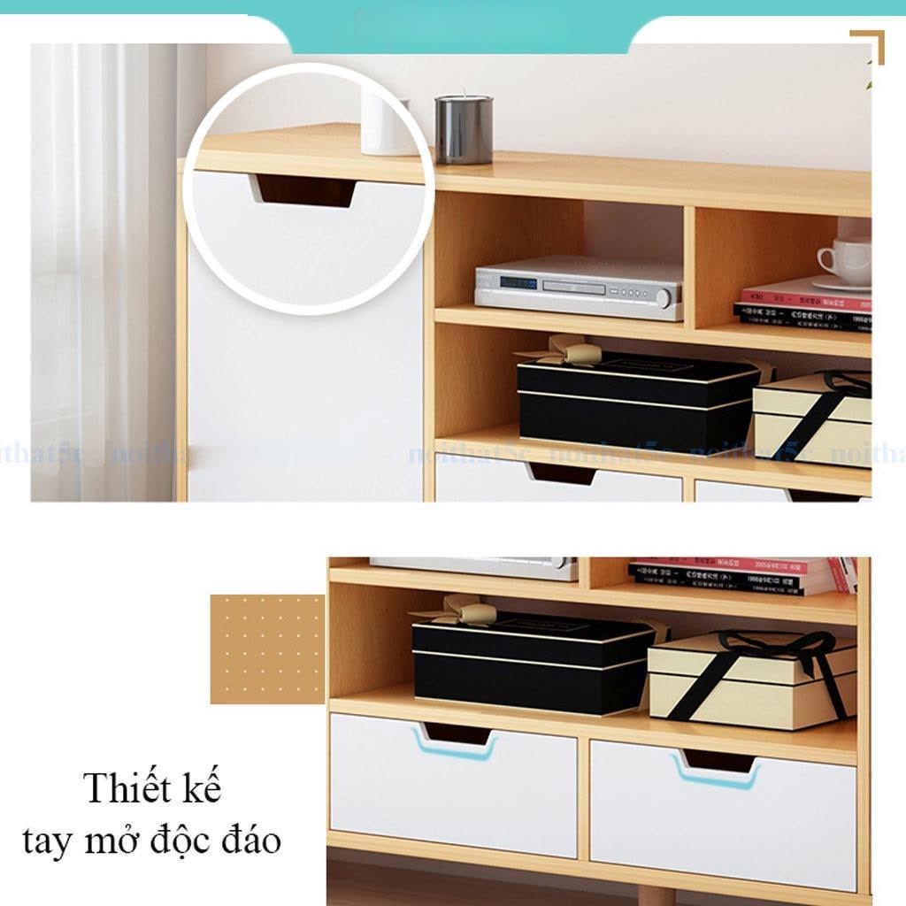 Kệ tivi thiết kế hiện đại phong cách Bắc Âu kết hợp bàn cafe phòng khách sang trọng có ngăn tủ để đồ tiện dụng