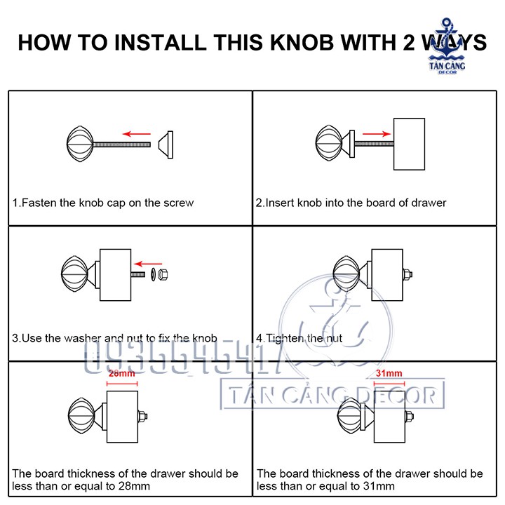 Tay nắm gốm sứ 11 – KT: 4.5cm