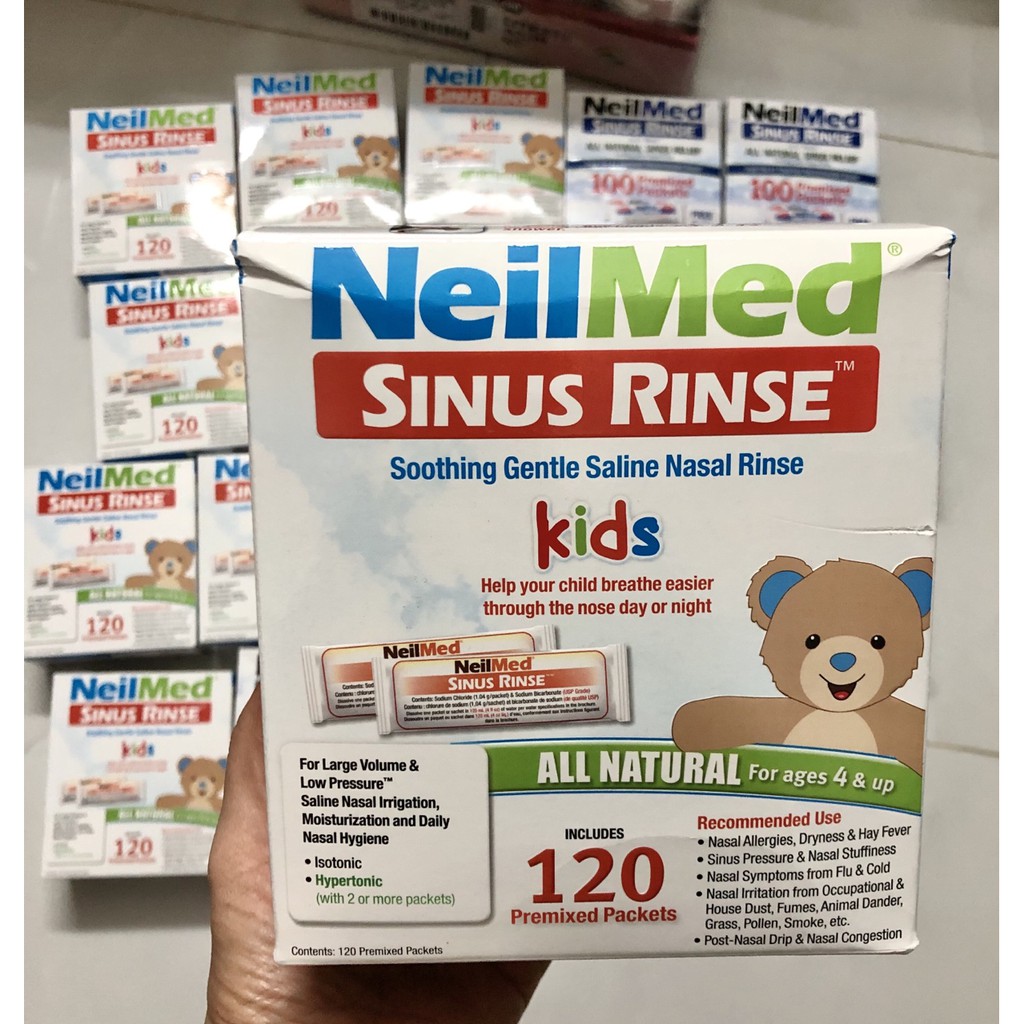 ❤️ [Quận 3] Hộp 120 gói Muối rửa mũi trẻ em Neilmed Sinus Rinse Kids Mỹ [Date 5/2024