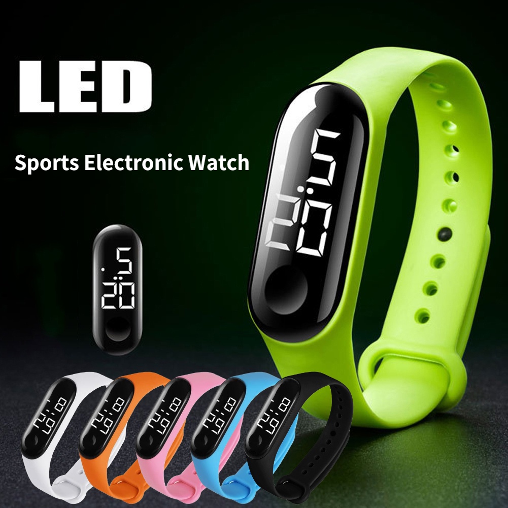 Đồng hồ điện tử dây tpu chống nước có đèn led