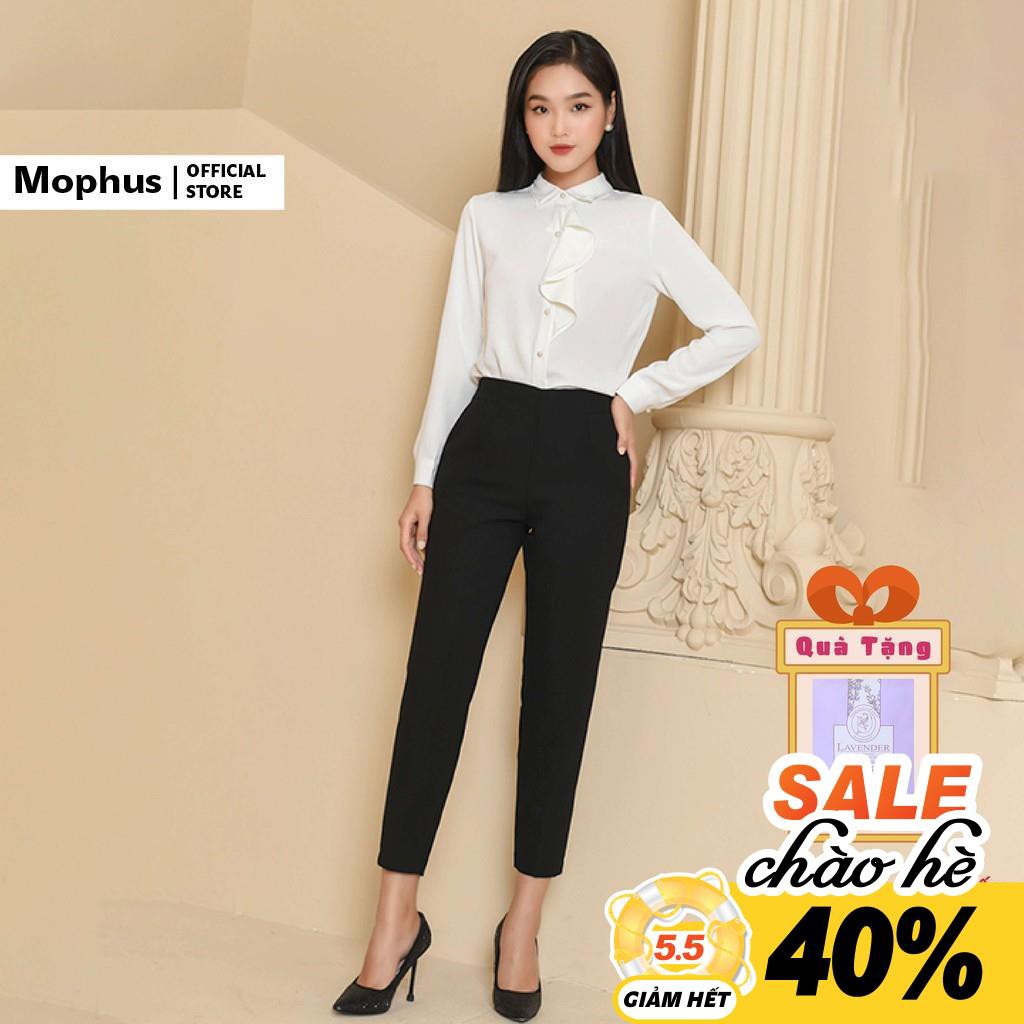 Quần baggy nữ Mophus Q2000 dáng cơ bản, ống suông vải co dãn thời trang công sở cao cấp