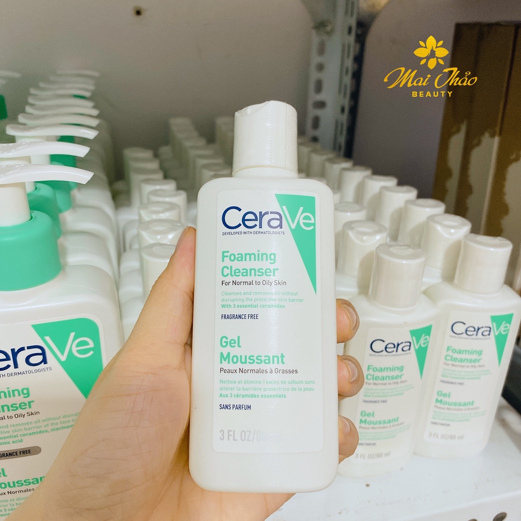 Sữa rửa mặt cho da thường đến da dầu CeraVe Foaming Cleanser Gel Moussant