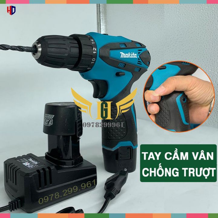 Máy Khoan Pin Makita 12V + Tặng Bộ Phụ Kiện Cao Cấp