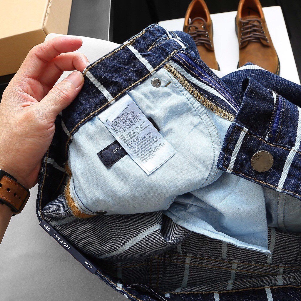 QUẦN SHORT JEANS NAM SỌC DỌC
