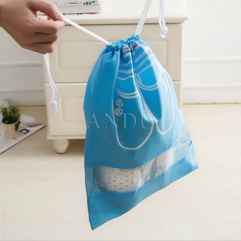 Túi Đựng Giày Dép Du Lịch Chống Bẩn Túi Zip Đừng Giày Có Dây Rút Size 43x32CM