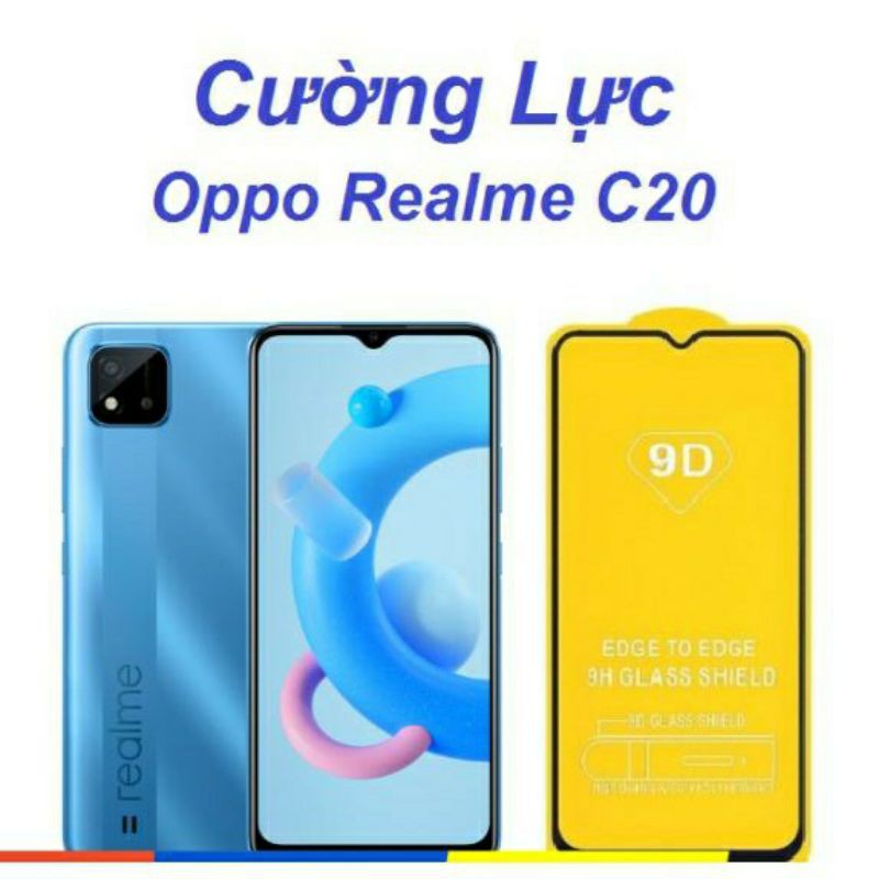 Kính Cường lực Realme C20 Full màn Full keo.