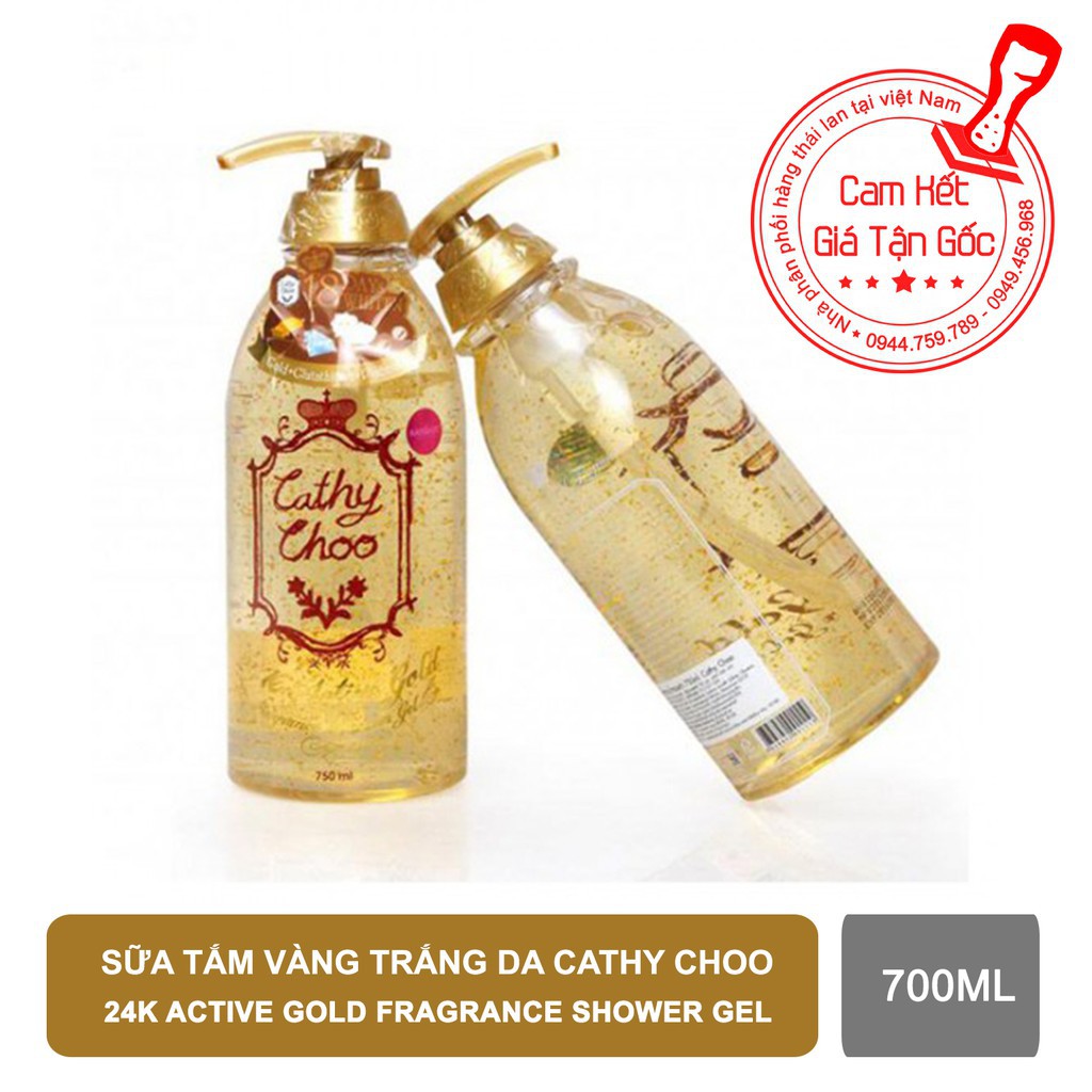 Sữa tắm vàng trắng da Cathy Choo 24k Active Gold Fragrance Shower Gel thái lan 700ml (T.MART)