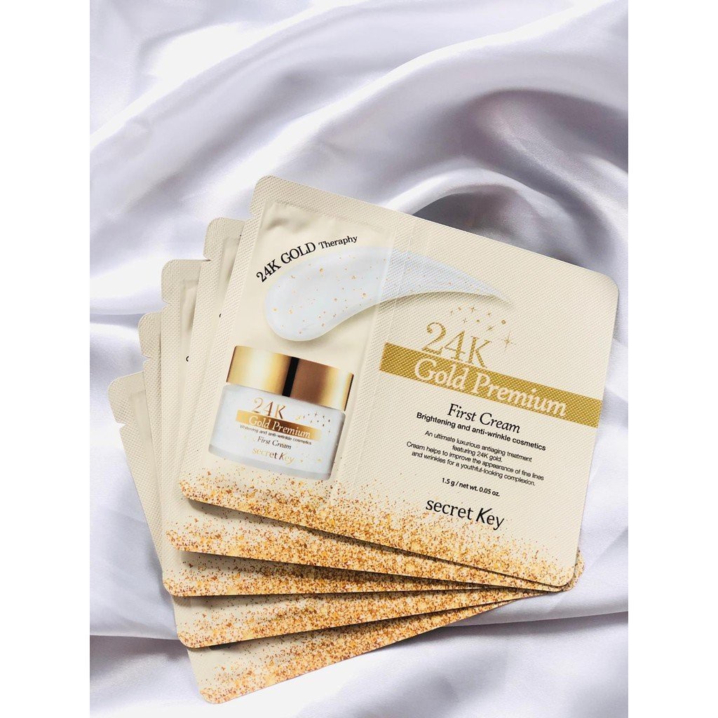 Kem Dưỡng Trắng Da Chống Lão Hóa 24K Secret Key Gold Premium First Cream 1.5g
