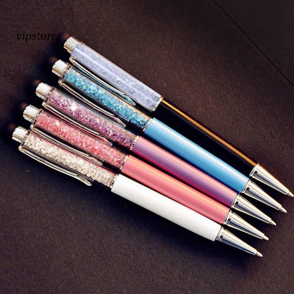 【VIP】2 in 1 Rhinestone Writing Stylus Touch Screen Ballpoint Pen for iPhone Tablet