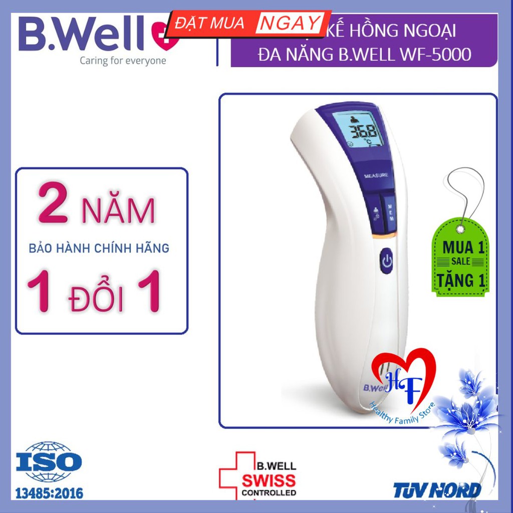 NHIỆT KẾ HỒNG NGOẠI ĐA NĂNG B.WELL WF-5000 - NHẬP KHẨU CHÍNH HÃNG - BẢO HÀNH 2 NĂM (1 ĐỔI 1)