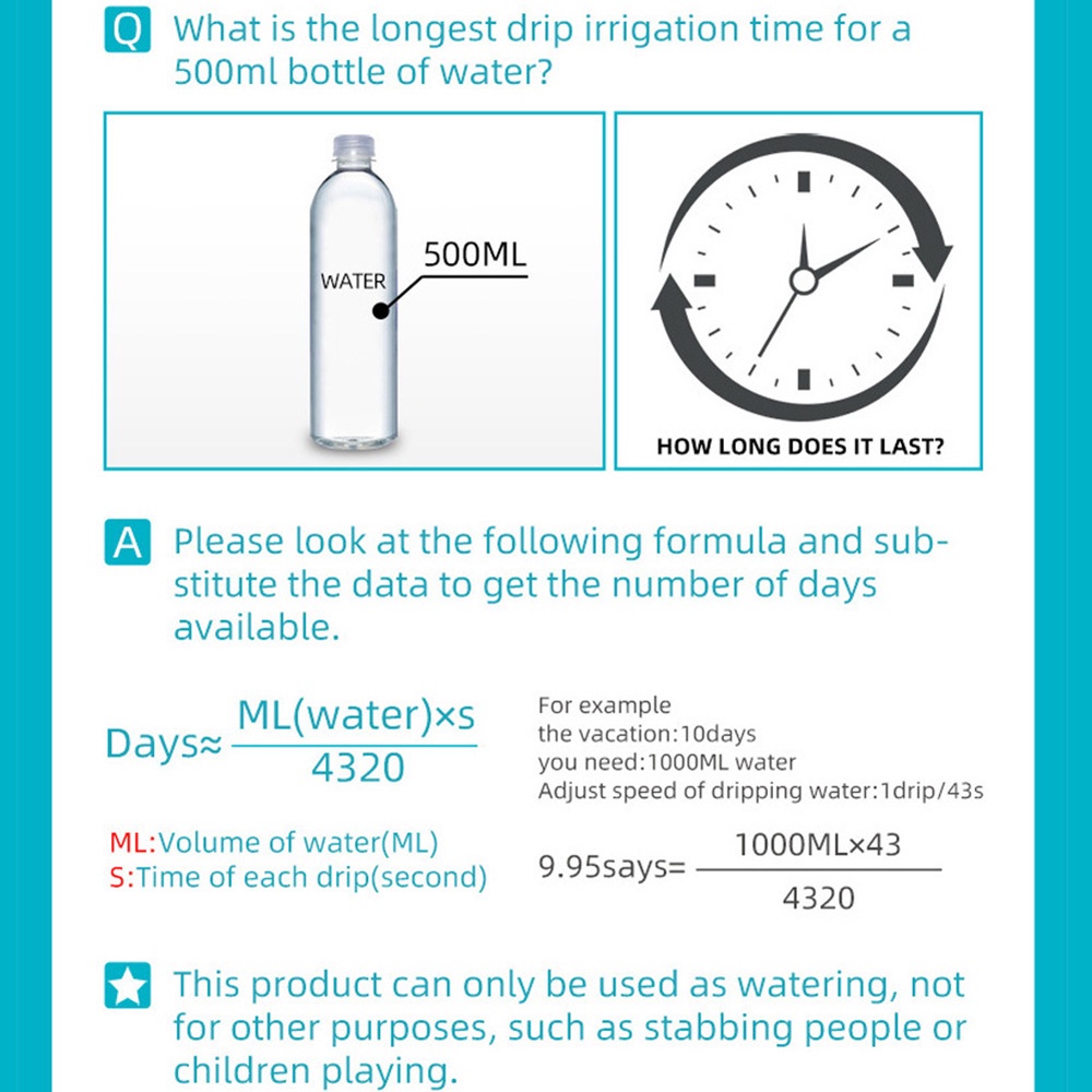 Dụng cụ tưới cây tự động Epoch thiết kế nhỏ giọt có thể điều chỉnh nhiều màu sắc
