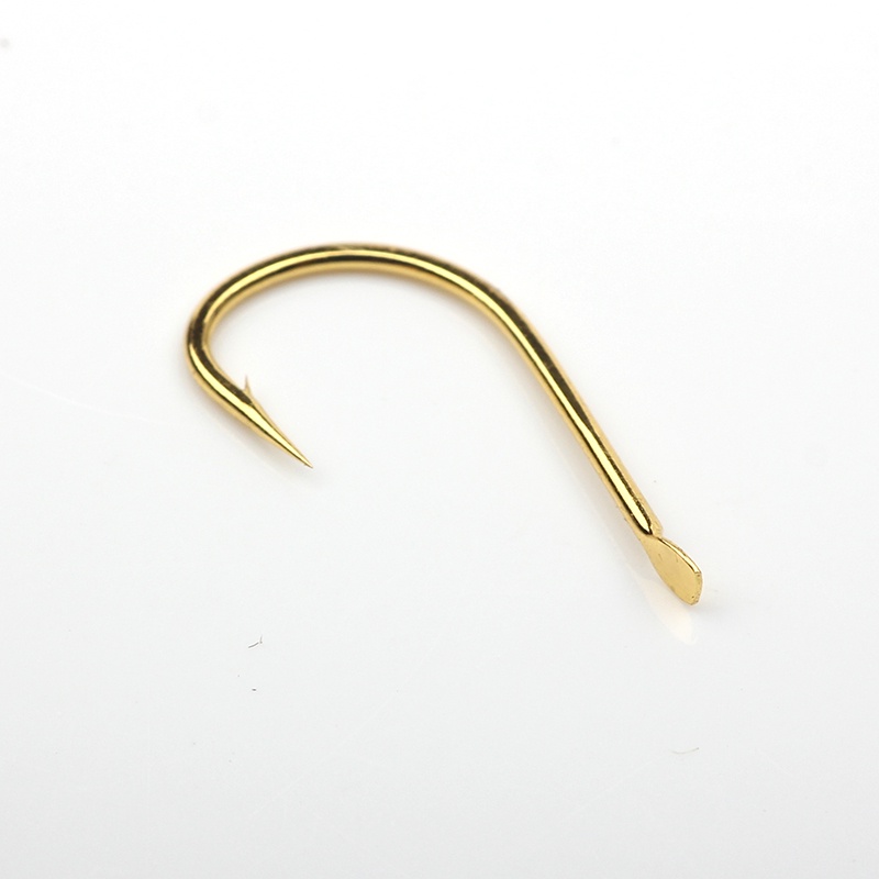 Bộ 50 móc câu cá màu vàng bằng thép carbon 1#-10# chuyên dụng chất lượng cao