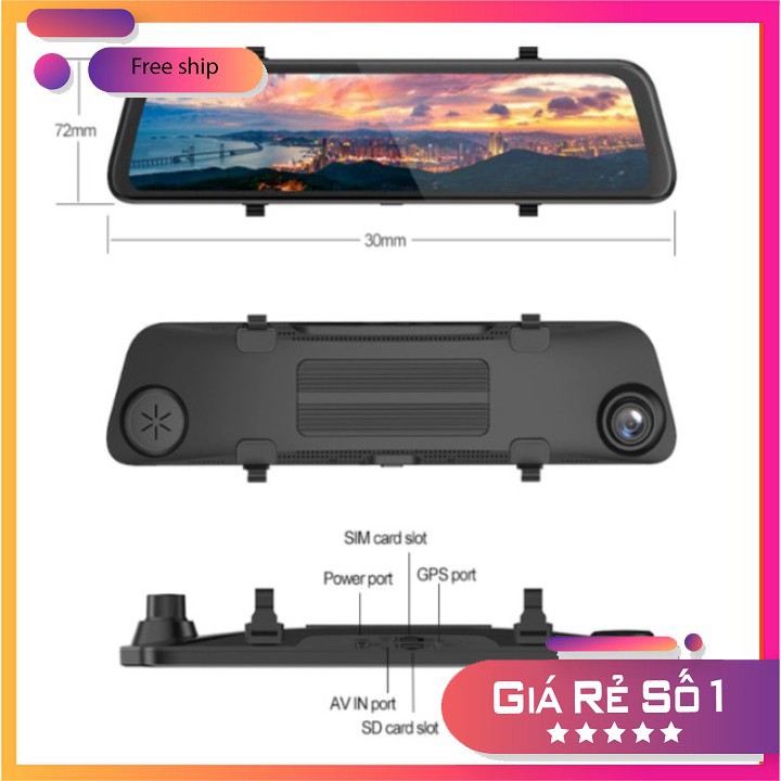 Camera hành trình gương ô tô cao cấp Phisung Z68 màn hình 12 inch, 4G, Wifi, GPS B | BigBuy360 - bigbuy360.vn