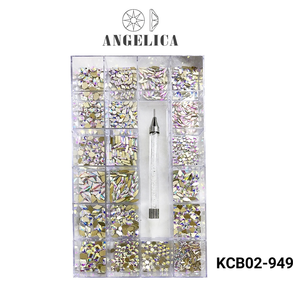 Khay Đá Nail Chân Bằng Chân Lưới Kèm Phụ Kiện Làm Móng ANGELICA KCB