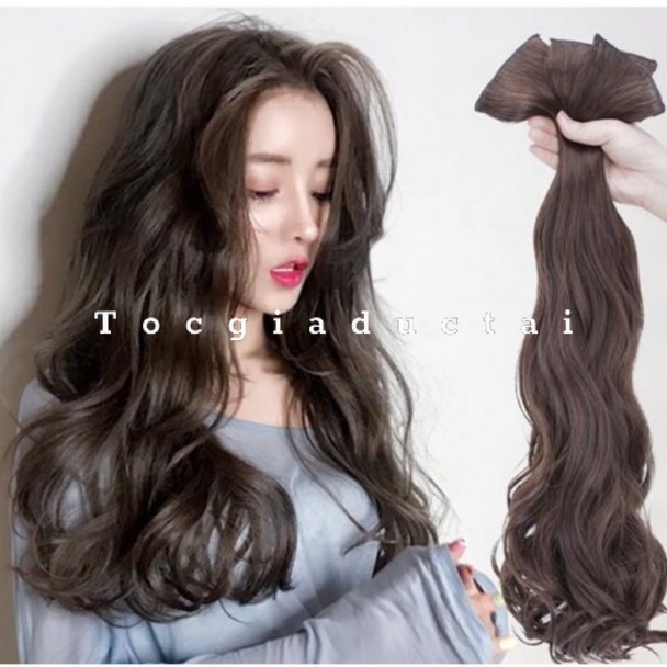 Tóc giả kẹp phím xoăn sóng, làm phồng chân tóc (3 miếng)