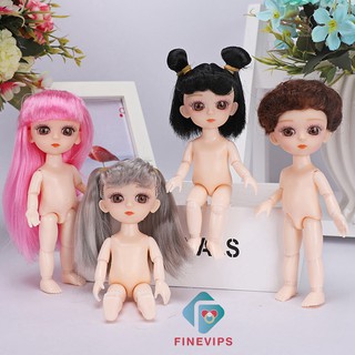 New Arrive Fashion Cute Flexible 16cm 13 Jointed 1/12 Mini Girl Doll Nude Body Gift for Girl