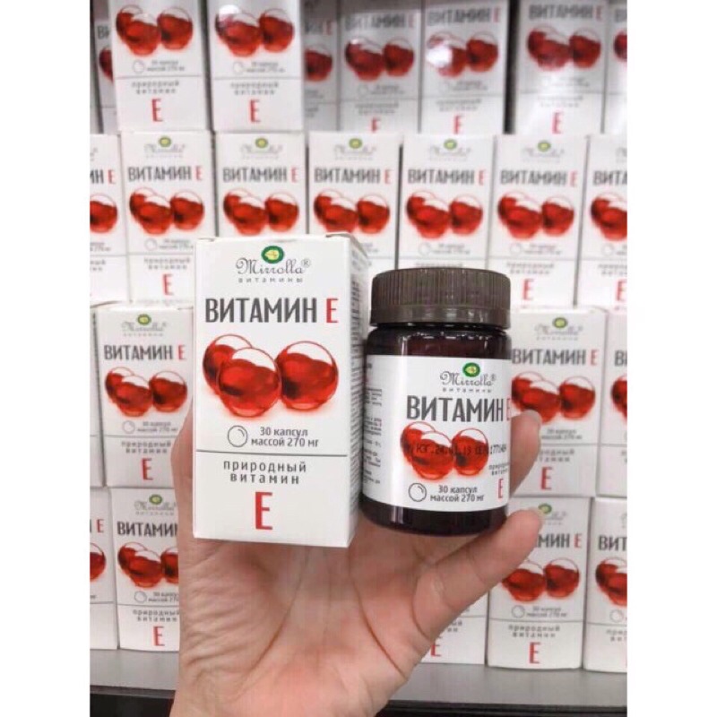 Vitamin e Đỏ Nga 270mg MIRROLLA ❤️CHÍNH HÃNG👍 Viên uống trắng da Giúp Chống Lão Hóa, Làm Đẹp Da, Giúp Da Căng Bóng.