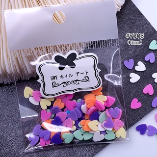Set trang trí móng trái tim nhiều màu